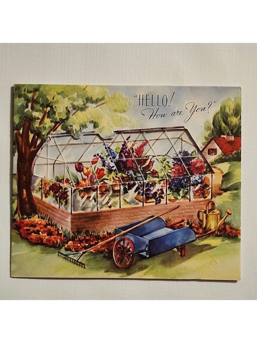 VINTAGE Greeting Card Get Well Garden Theme Spring 1803 C